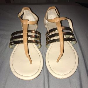Gold Calvin Klein sandals